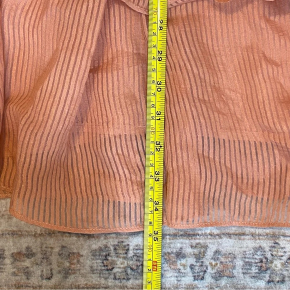 Revolve MINKPINK Tahlia Tiered Chiffon Mini Dress Terracotta SMALL Plung… - Picture 15 of 16